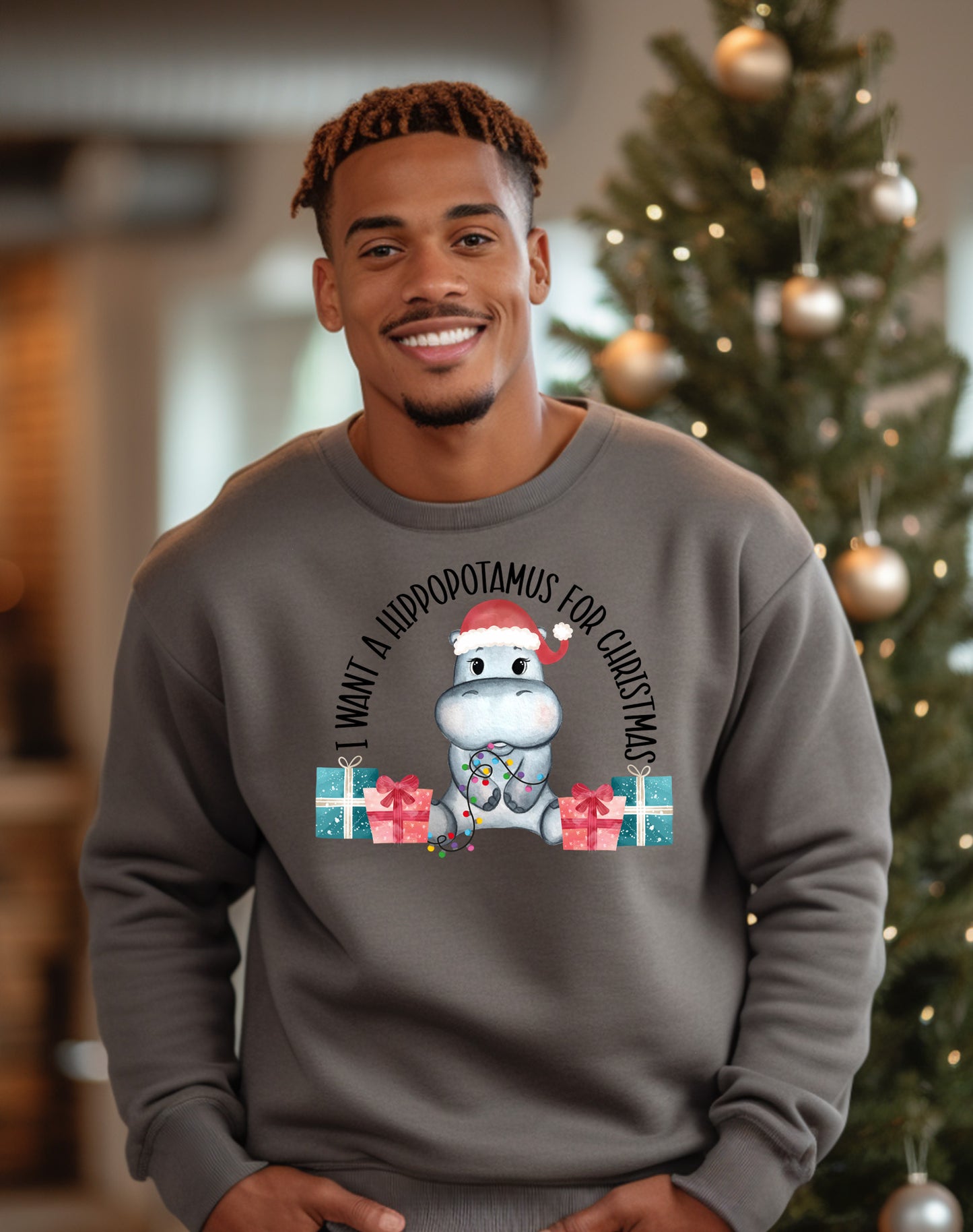 I Want a Hippopotamus for Christmas Graphic Sweatshirt